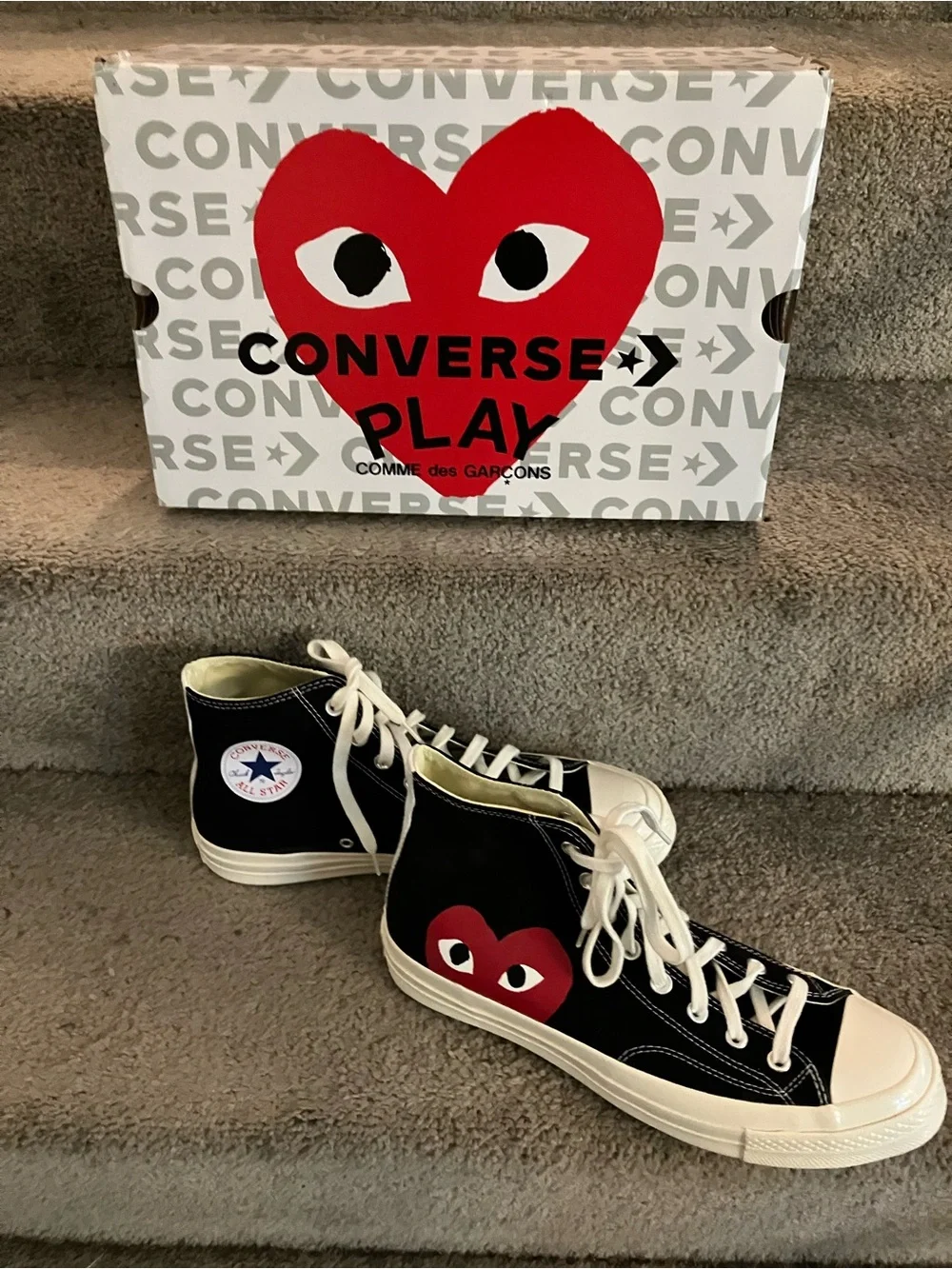 NWB CONVERSE X PLAY COMME DES GARÇONS CHUCK 70 HIGH TOP SNEAKERS MNS 10 WMS 12